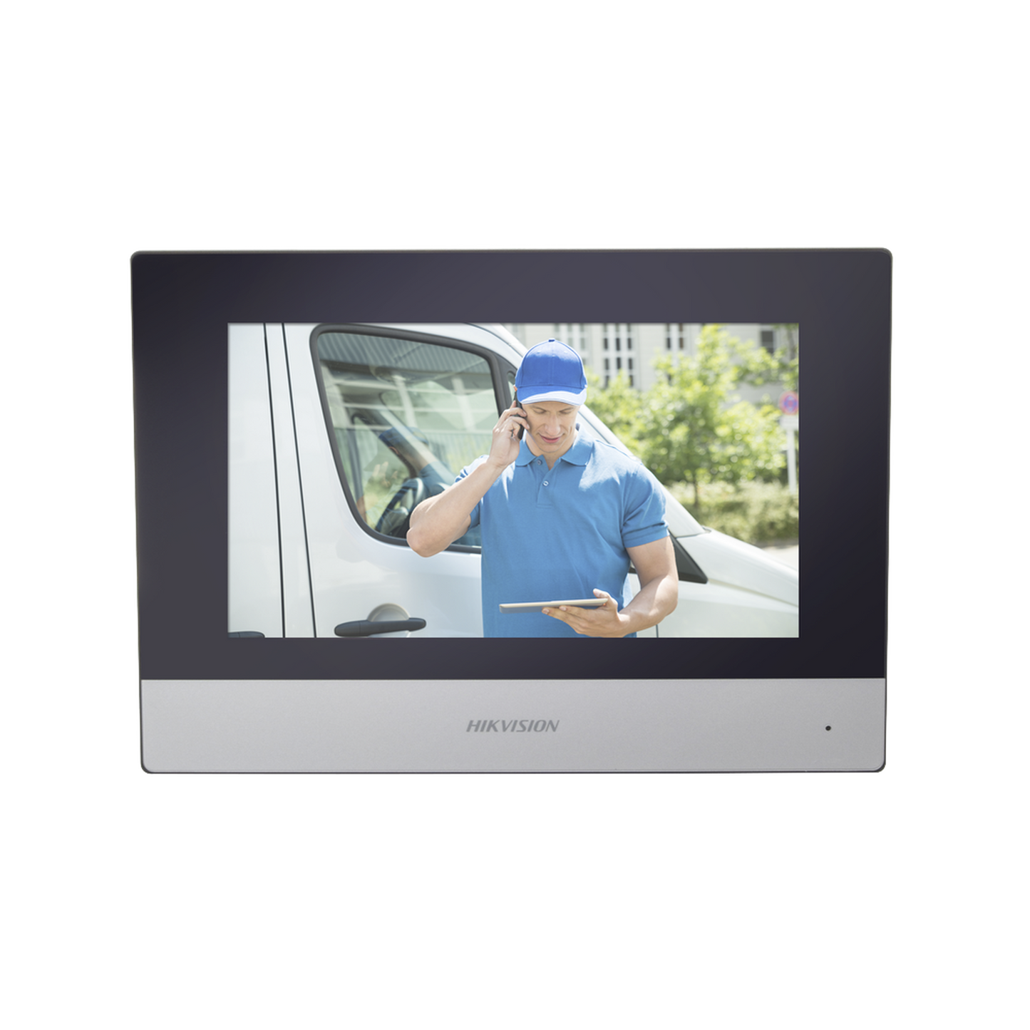 DS-KH6320-WTDE1 - Monitor Hibrido IP WiFi Touch Screen 7" para DS-KIS303P / Vídeo en Vivo / PoE Estándar / Apertura Remota / Llamada Entre Monitores / Audio de dos vías / Policarbonato