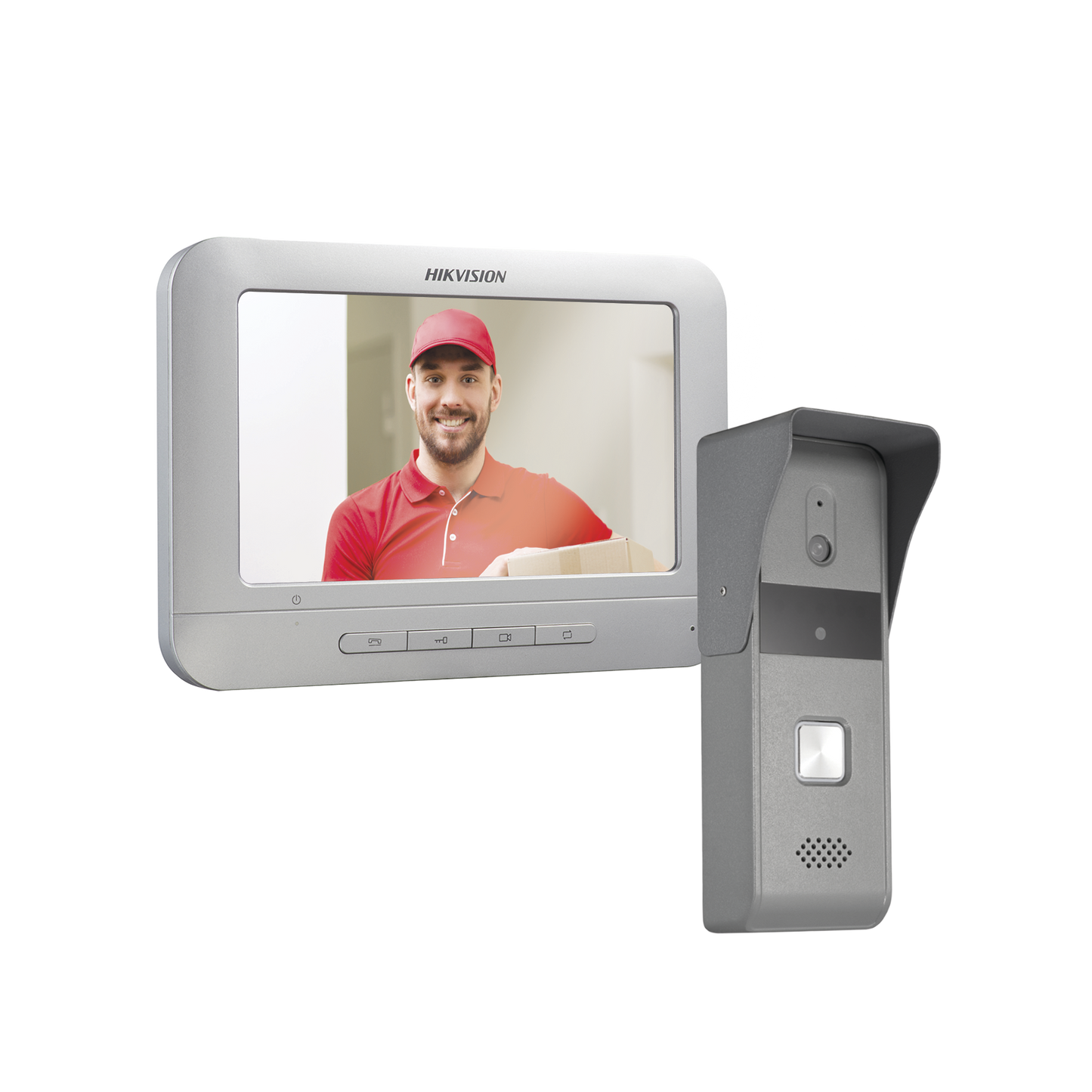 DS-KIS203-T - Kit de Videoportero Analógico con Pantalla LCD a Color de 7" / Frente de Calle para Exterior IP65 / Salida de Relevador