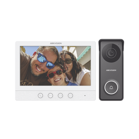 DS-KIS213 Kit de Videoportero TurboHD con Pantalla LCD a Color de 7 / Frente de Calle para Exterior de Metal / 720p (1 Megapíxel )117° de Visión (Gran Angular)