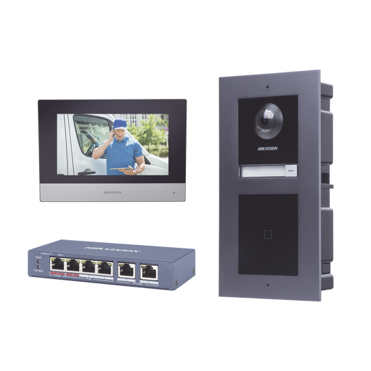 DSKIS601-V2 KIT de Videoportero IP con llamada a App de Smartphone y Lector de Tarjetas EM / 2da Generación (Modular) / Montaje para EMPOTRAR incluido