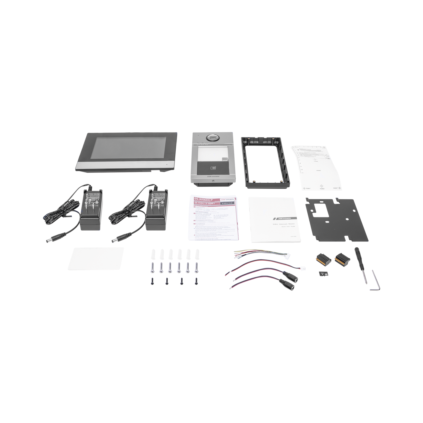 DS-KIS604-P(C) Kit de Videoportero IP PoE Estandar con llamada a App de Smartphone (Hik-Connect) / Apertura con Tarjeta MIFARE / Frente de calle IK08 & IP65 / Soporta 2 puertas
