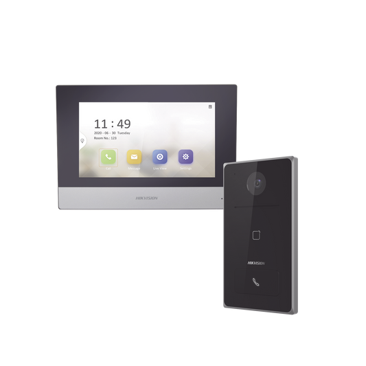 Kit de Videoportero IP / Frente de calle para exterior / 2MP / Lector de Tarjeta MiFARE / MOnitor Interior / WiFi / Pantalla de 7 Touch