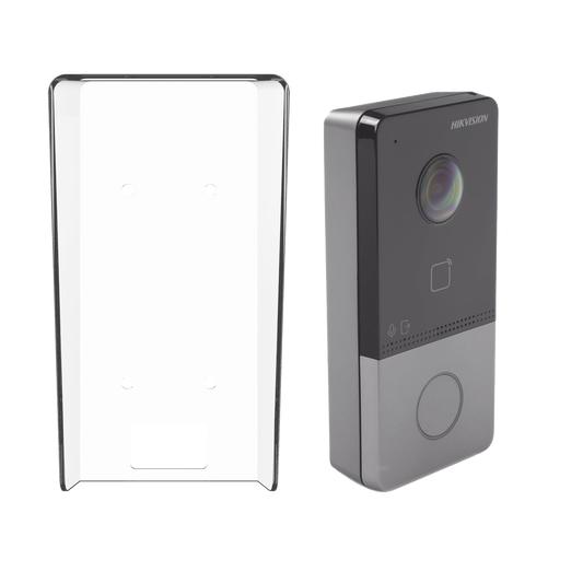 DS-KV6113-WPE1(C)/K Kit Videoportero IP + Carcasa protectora 2 Megapixel  / PoE Estandar / IP65  / Apertura desde Hik-connect / Soporta 1 Departamento y Hasta 6 Monitores / Soporta Tarjetas Mifare / 1 Salida Relay