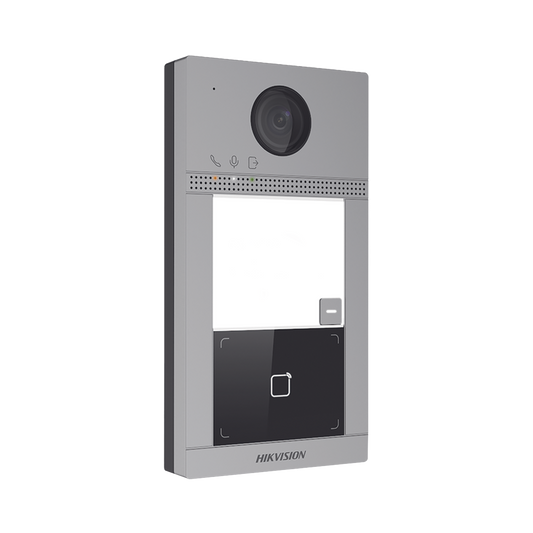 DS-KV8113-WME1(C) Videoportero IP 2 Megapixel / Llamada y Apertura Remota desde App Hik-Connect / PoE / Exterior IP65 + Antivandalico IK08 / 1 Departamento / Apertura con Tarjeta / Soporta 2 Puertas y hasta 6 Monitores