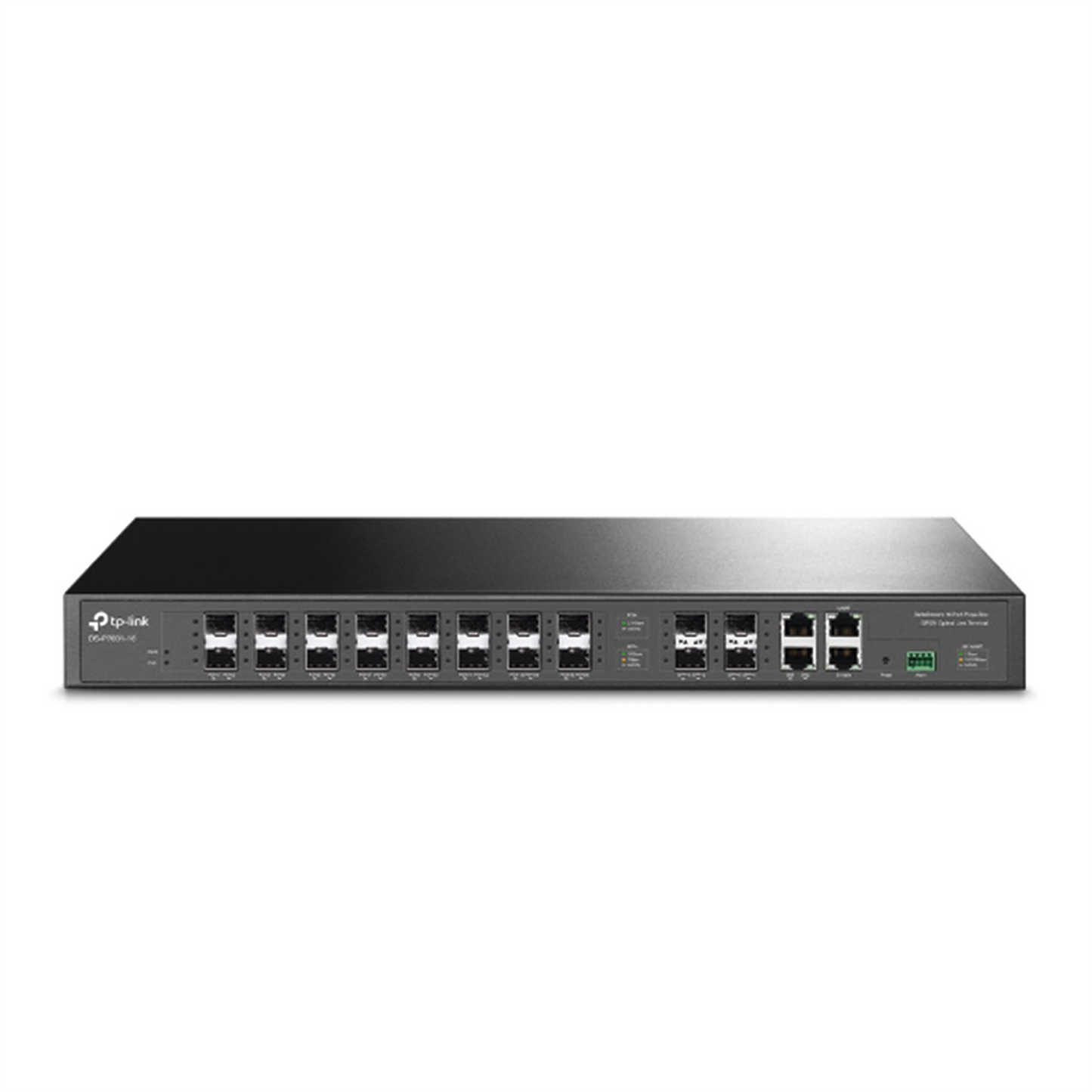 DS-P7001-16 - DeltaStream - OLT de 16 puertos GPON / Conexión de hasta 2,048 ONUs / 2 Puertos Gigabit RJ45 Uplink / 4 Puertos SFP+ Uplink / Fuentes Redundantes AC- AC (incluidas) / Administración desde la nube (DPMS)