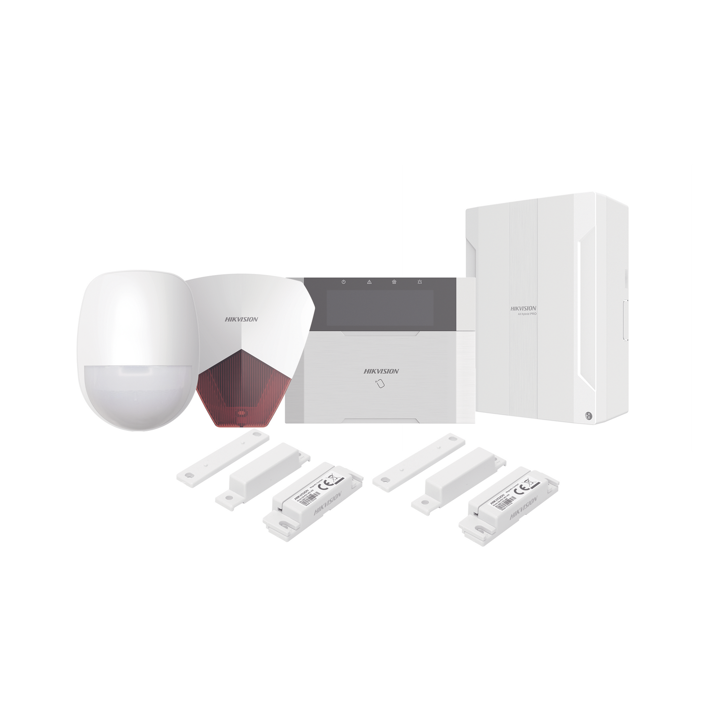 DS-PHA64-LP/PACK(R) KIT Panel de Alarma HYBRID PRO / 1 Panel Híbrido / 1 Teclado LCD / 1 PIR / 2 Contactos Magnéticos / 1 Sirena Roja