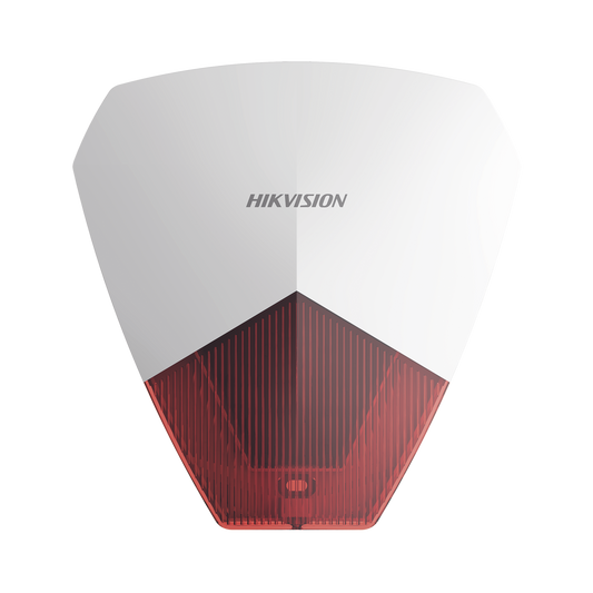 DS-PS1-R Sirena Estrobo Cableada Hikvision / Ideal para cualquier Panel de Alarma / Roja / 105 dB / Protección IP54