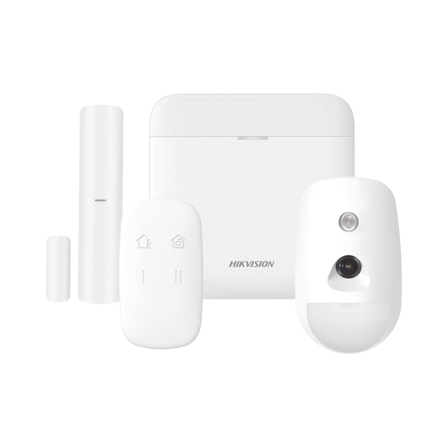 DS-PWA48-K-CAM - (AX PRO) KIT de Alarma AX PRO / Incluye: 1 Hub con bateria de respaldo / 1 Sensor PIR con Cámara / 1 Contacto Magnético / 1 Control Remoto / WiFi / Compatible con Hik-Connect P2P