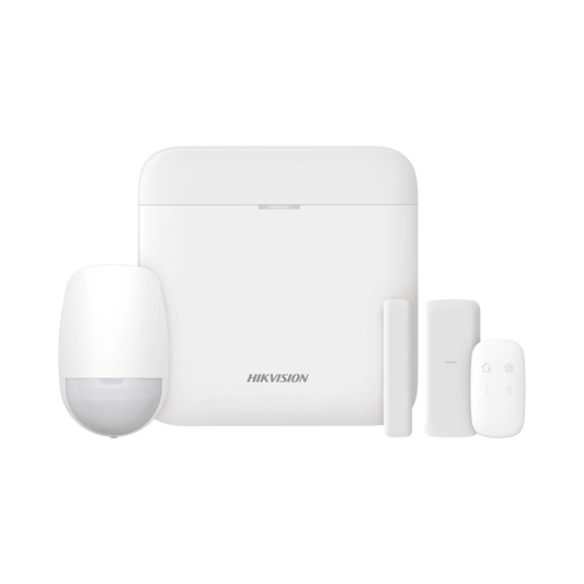 DS-PWA48-KSLIM (AX PRO) KIT de Alarma AX PRO / Incluye: 1 Hub con bateria de respaldo / 1 Sensor PIR / 1 Contacto Magnético slim / 1 Control Remoto / WiFi / Compatible con Hik-Connect P2P