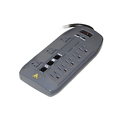 DTK-8FF Muliticontacto con Protección Contra Sobretensiones de 8 Salidas de 120 VCA y Telco, Hasta 6 Transformadores, Control de Acceso, Sistemas de Seguridad, Sistemas de Voceo, Trabajo en Casa