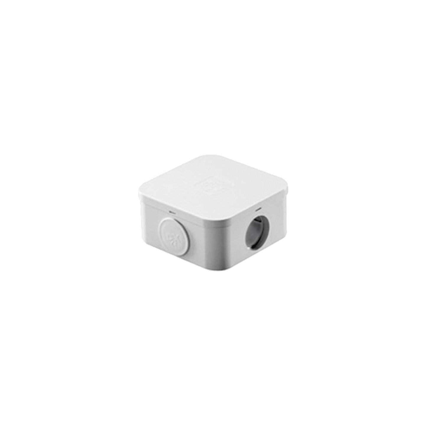 DX-45-004 - Caja Estanca de PVC Para Derivación y Conexión, 4 Entradas, Tapa a Presión, 100x106x53 mm (Área interna), Uso Exterior IP55, Material que no Propaga el Fuego, (línea Quadrix)
