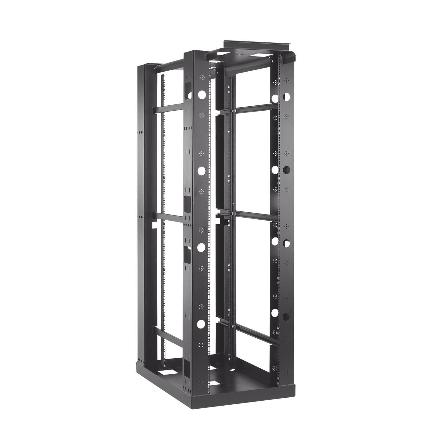 E4SDR19FM45U - Rack de 4 Postes Sísmico, Estándar de 19 in, Rieles Con Orificio Para Tuerca Enjaulada, Fabricado en Acero, 45 Unidades de Rack, Color Negro