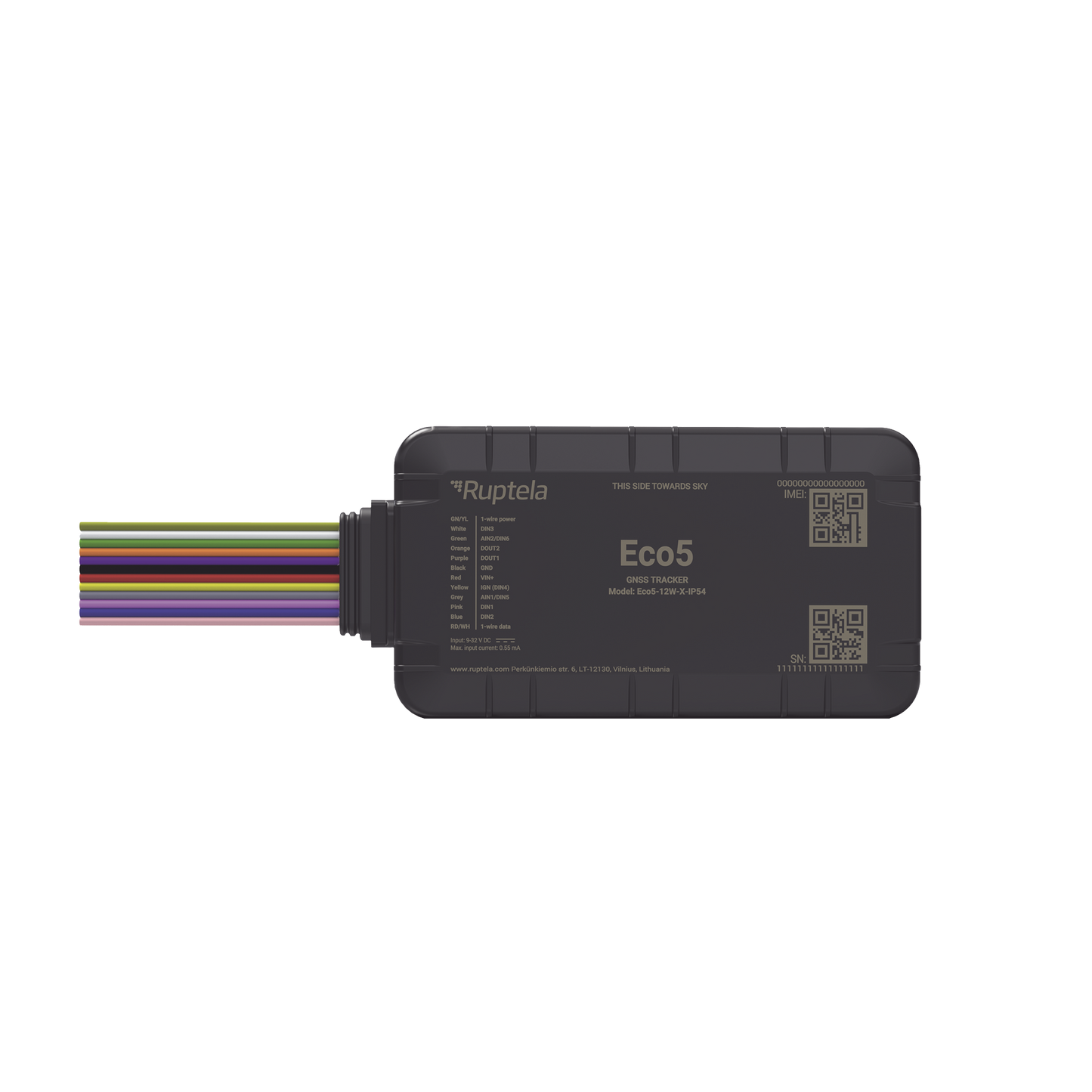 ECO5 - Dispositivo de Rastreo Vehicular / Conectividad LTE Cat1 y LTE-M / BLE 5.0 / GNSS U-blox / Carcasa IP54 / Batería Interna de Respaldo / Detecta Interferencias
