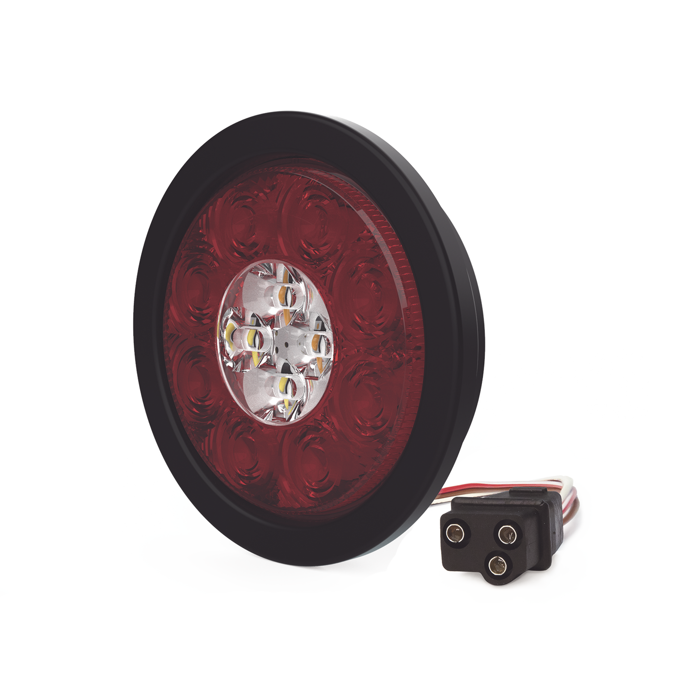 ED3040AW - Plafón Circular de 5.4" Para Camiones de Transporte, 16 LED Ultra Brillantes, Color Rojo/Claro/Ambar
