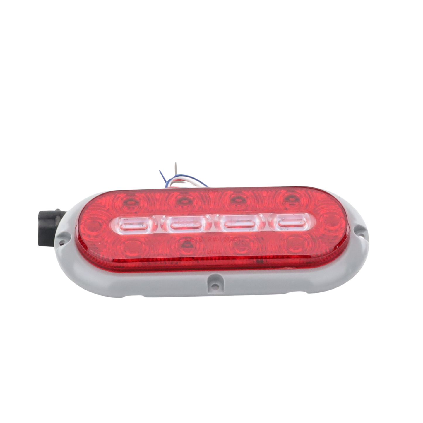 ED3080AW - Plafón Ovalado de 7.5" Para Camiones de Transporte, 18 LED Ultra Brillantes, Color Rojo/Claro/Ambar
