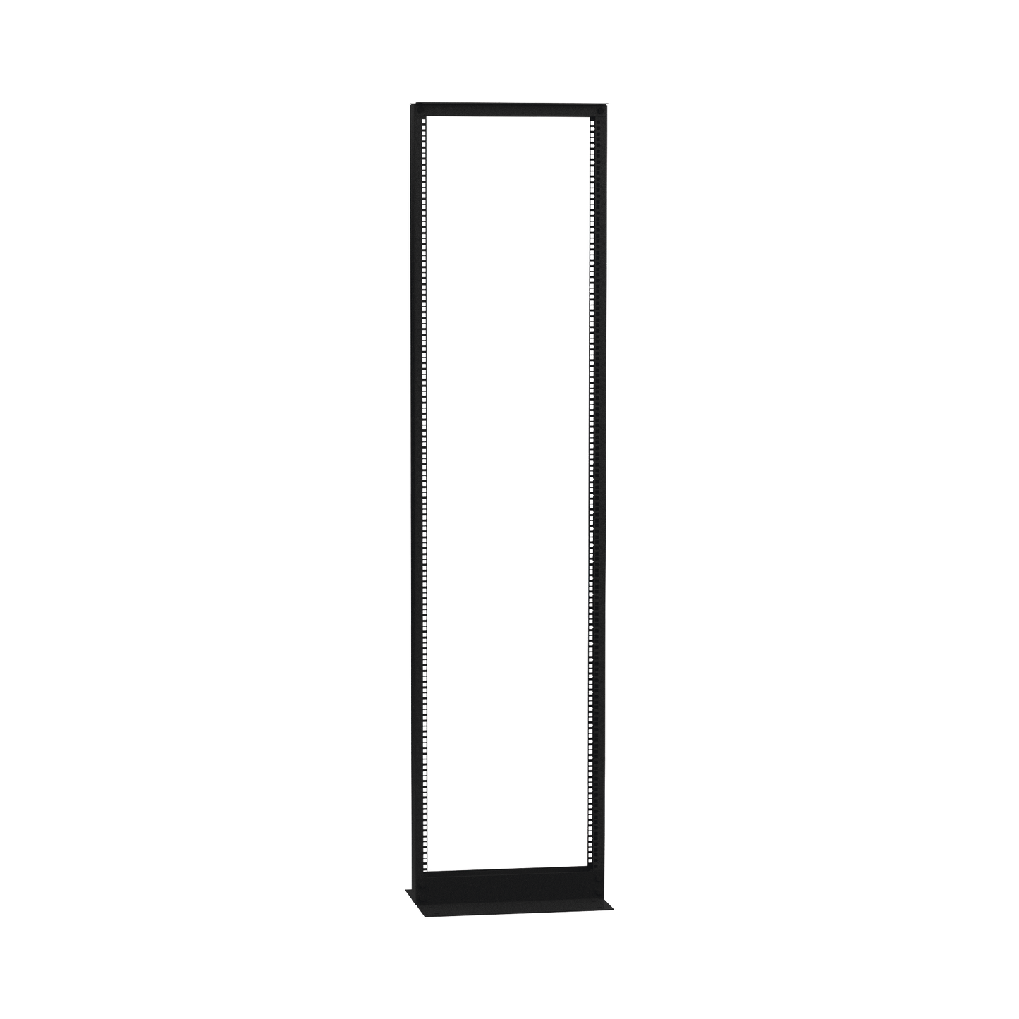 EI-RL-5545-DR - Rack de 2 Postes (Doble Perforación), Estándar 19", 45 Unidades, Fabricado en Acero, Base "L" para Anclar a Piso.