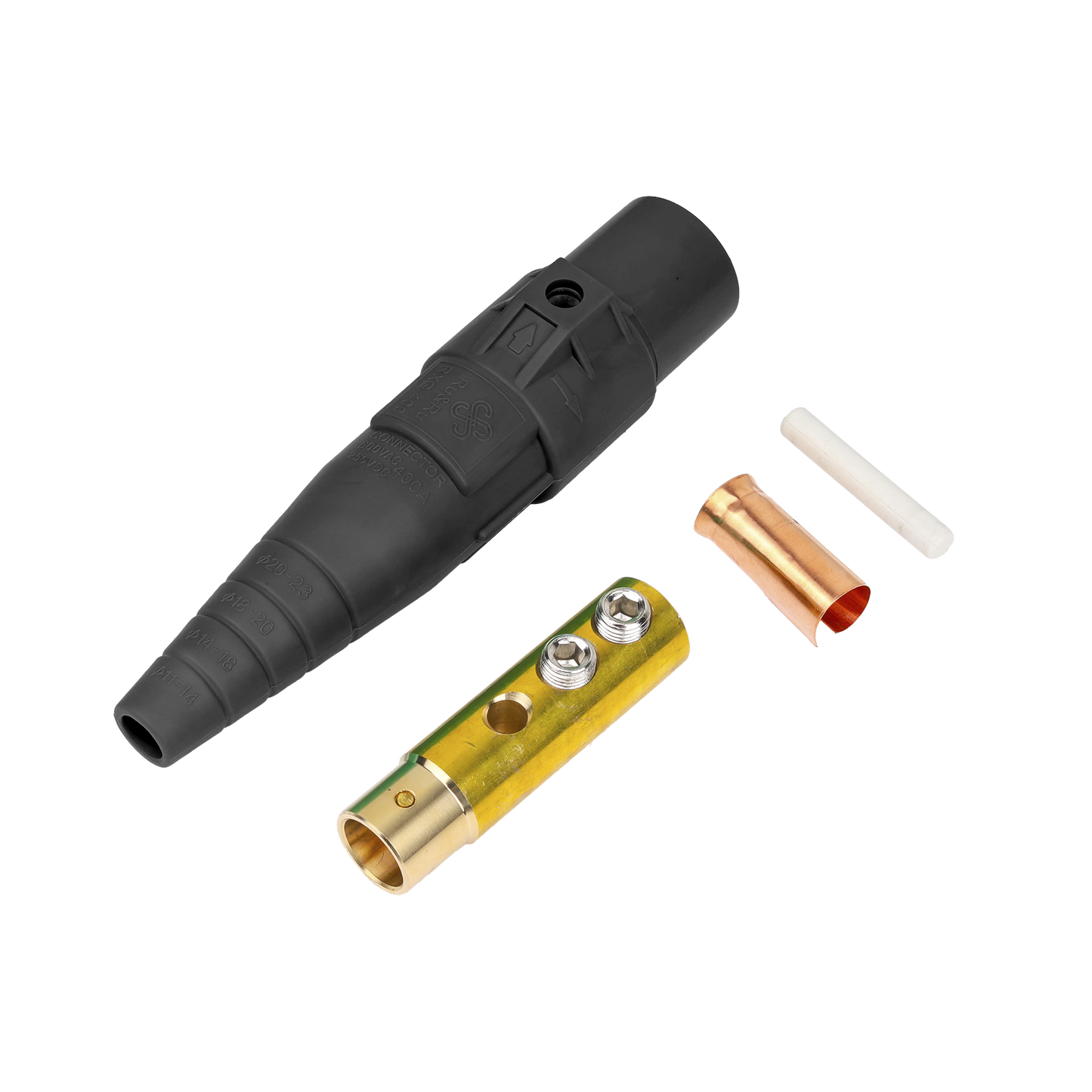 EPCAMLOCK400AFBLACK - Conector Camlock Hembra / 400 Amperes / AC 600V / Abrazadera Compresión / Plástico Ingeniería / Varios Colores / Cable 2/0 AWG a 4/0 AWG