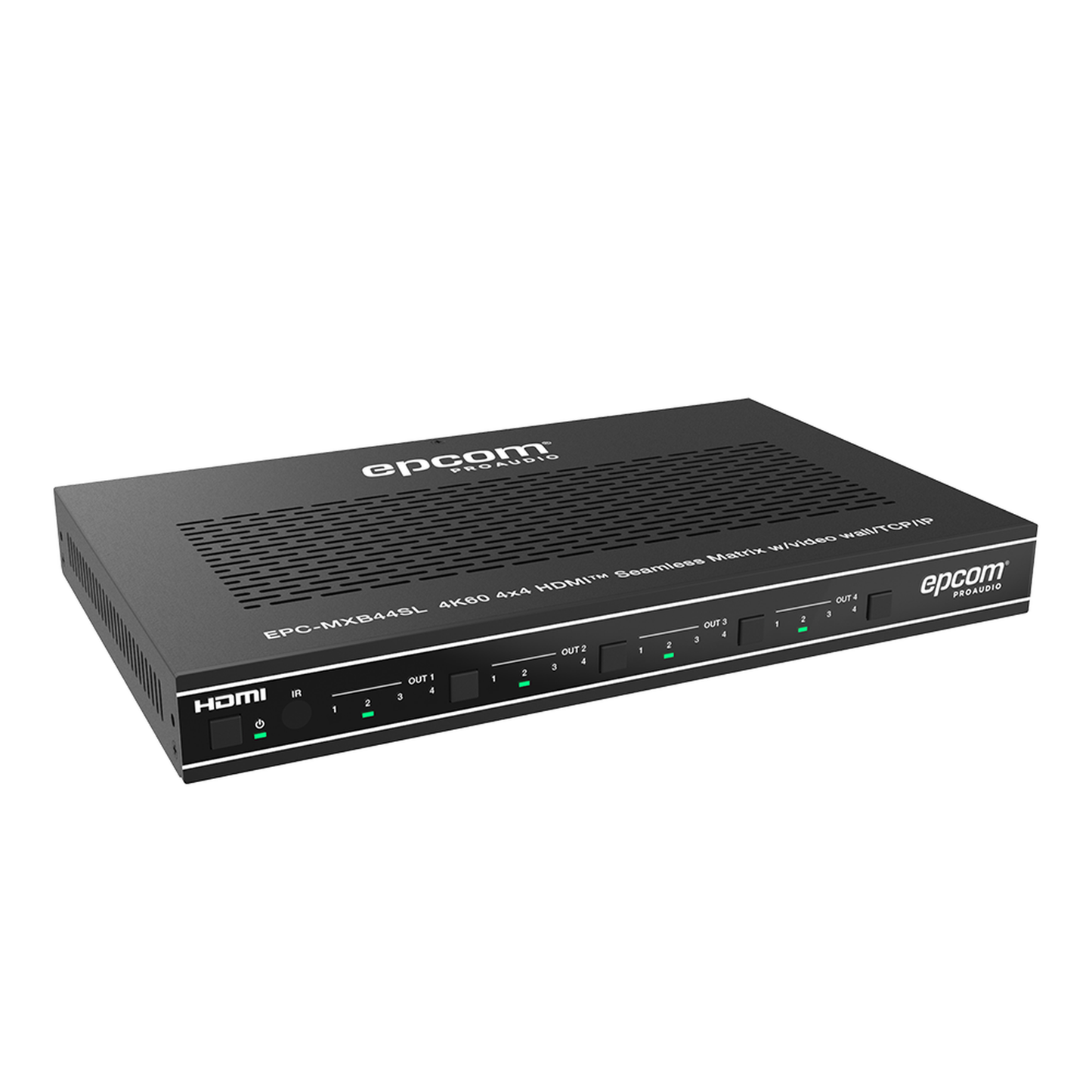 EPC-MXB44SL - Matriz HDMI 4×4 | Video Wall | Seamless Switch | 10 Modos de Visualización | 4K@60Hz 4:4:4 | HDMI 2.0b y HDCP 2.2 | Control vía Web, IR, RS-232 y TCP/IP