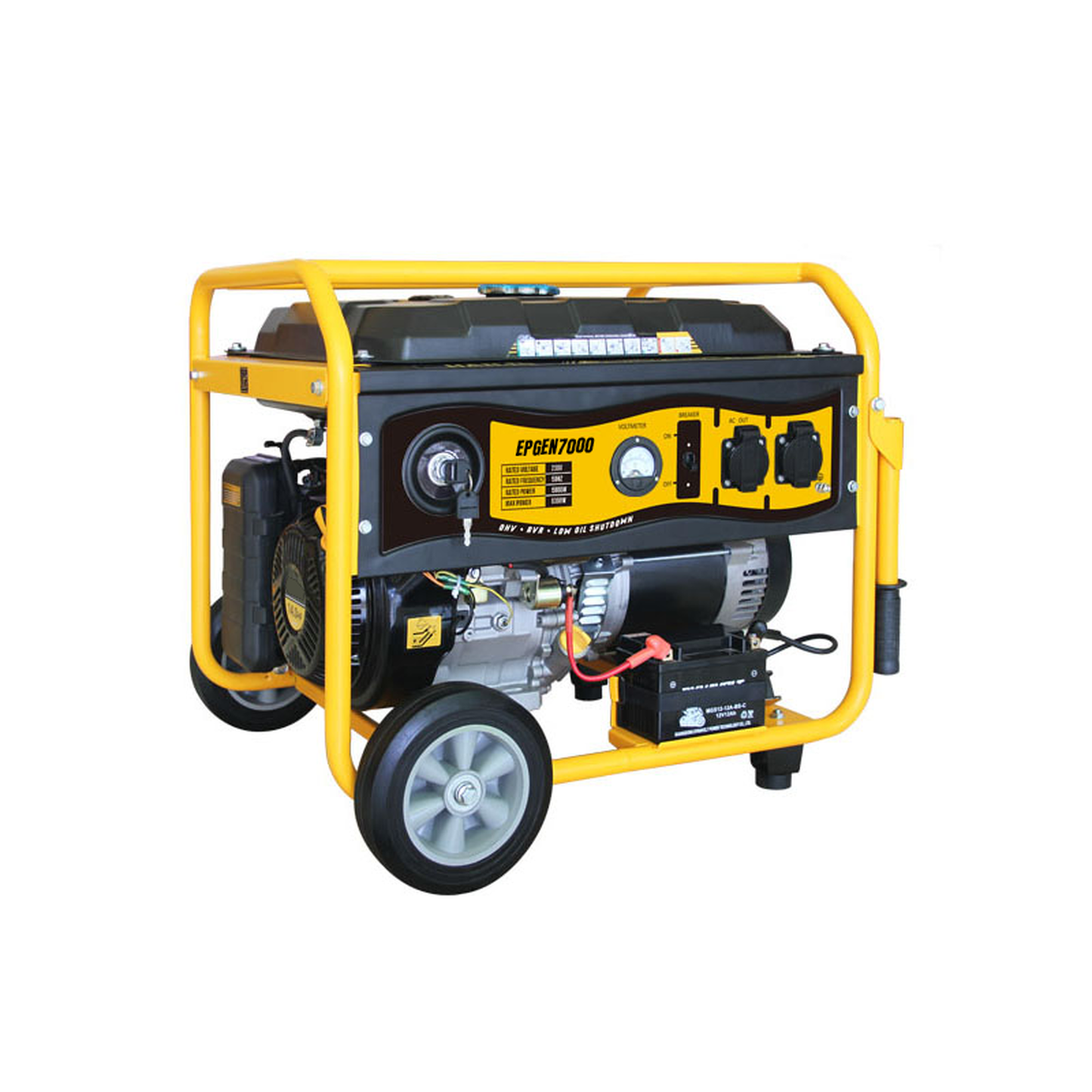 EPGEN7000 - Generador a Gasolina / Planta de Emergencia de 6.5KW, 220Vac 2 Fases, Jaula con Ruedas para Fácil Traslado y Encendido Electrónico