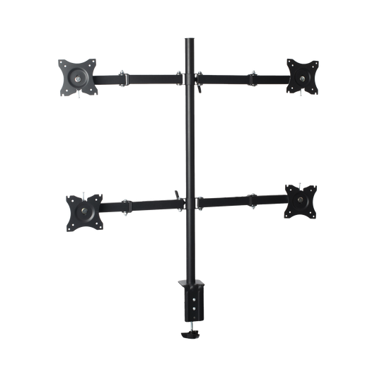 Montaje de Escritorio articulado para 4 monitores de 13 a 27 /  Soporta hasta 15 kg / Vesa 75 x 75 / 100 x 100 / Acero