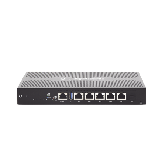 ER-6P EdgeRouter 6 PoE pasivo 24 V, con 5 puertos 10/100/1000 Mbps + 1 puerto SFP, con funciones avanzadas de ruteo