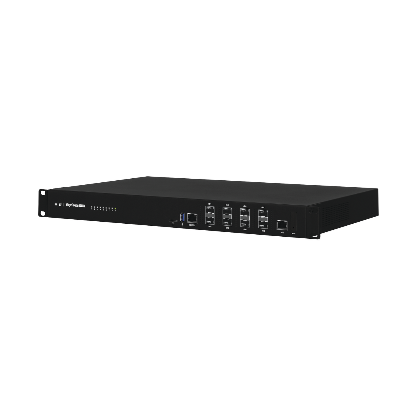 ER-8-XG EdgeRouter INFINITY de 8 puertos SFP+ 10 G + 1 puerto RJ45 Gigabit, throughput 80 Gbps, 16 núcleos y 16 GB RAM , fuentes de alimentación modulares Hot-Swappable