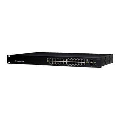 ES-24-250W - Switch EdgeMAX administrable de 24 puertos Gigabit con PoE+/PoE Pasivo 24V + 2 Puertos SFP, 250 W