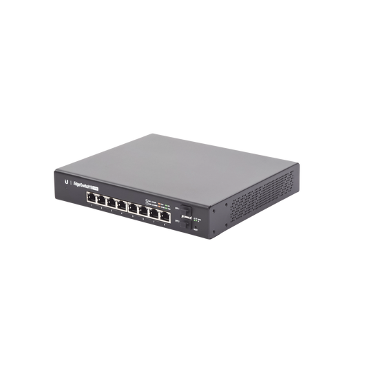 ES-8-150W Switch EdgeMAX Administrable de 8 Puertos Gigabit con PoE+/PoE Pasivo 24V + 2 Puertos SFP, 150 W