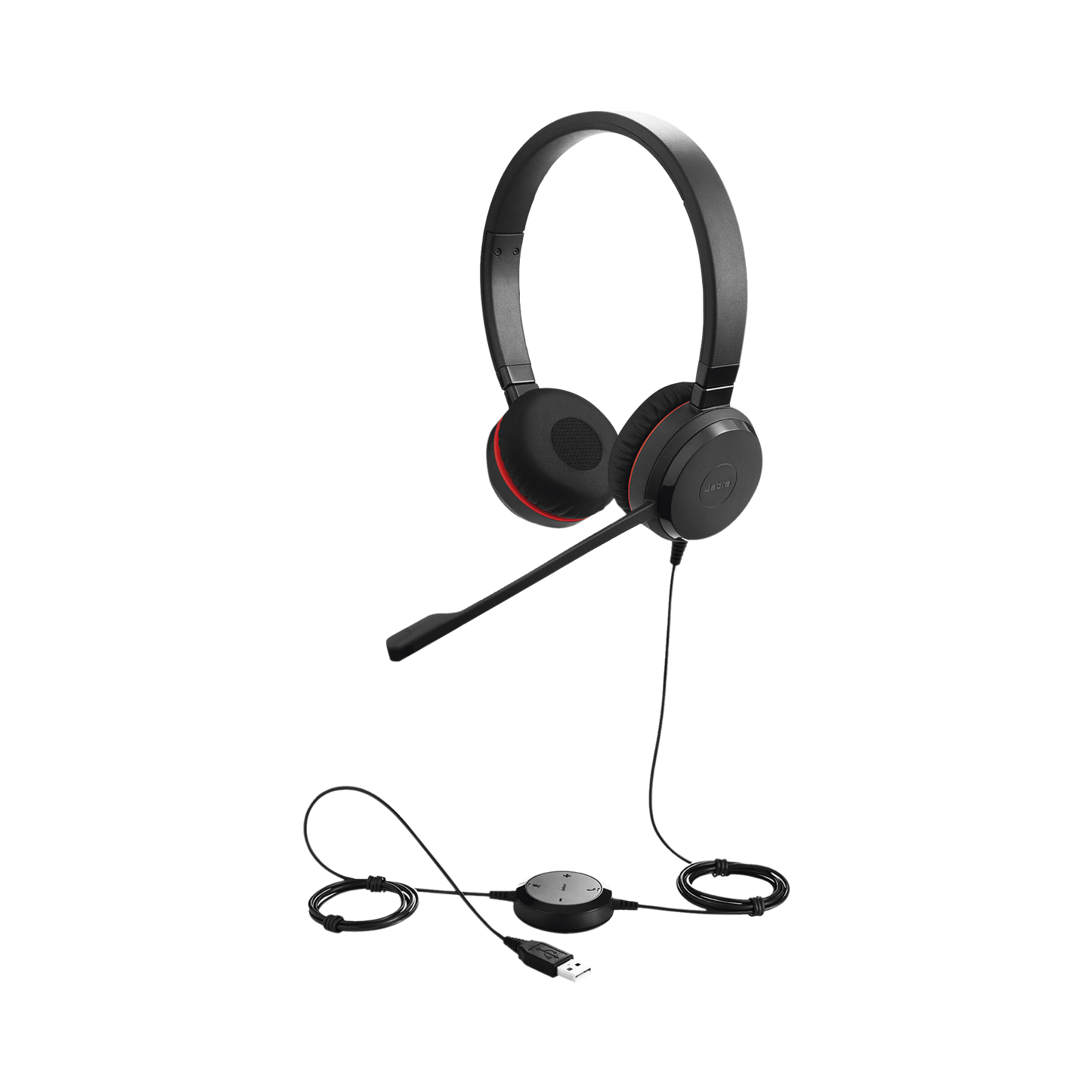 EVOLVE-30-DUO-UC Jabra Evolve 30 Duo con conexión USB / 3.5mm, micrófono con cancelación de ruido y controlador en el cable con botones e indicadores LED (5399-829-309)