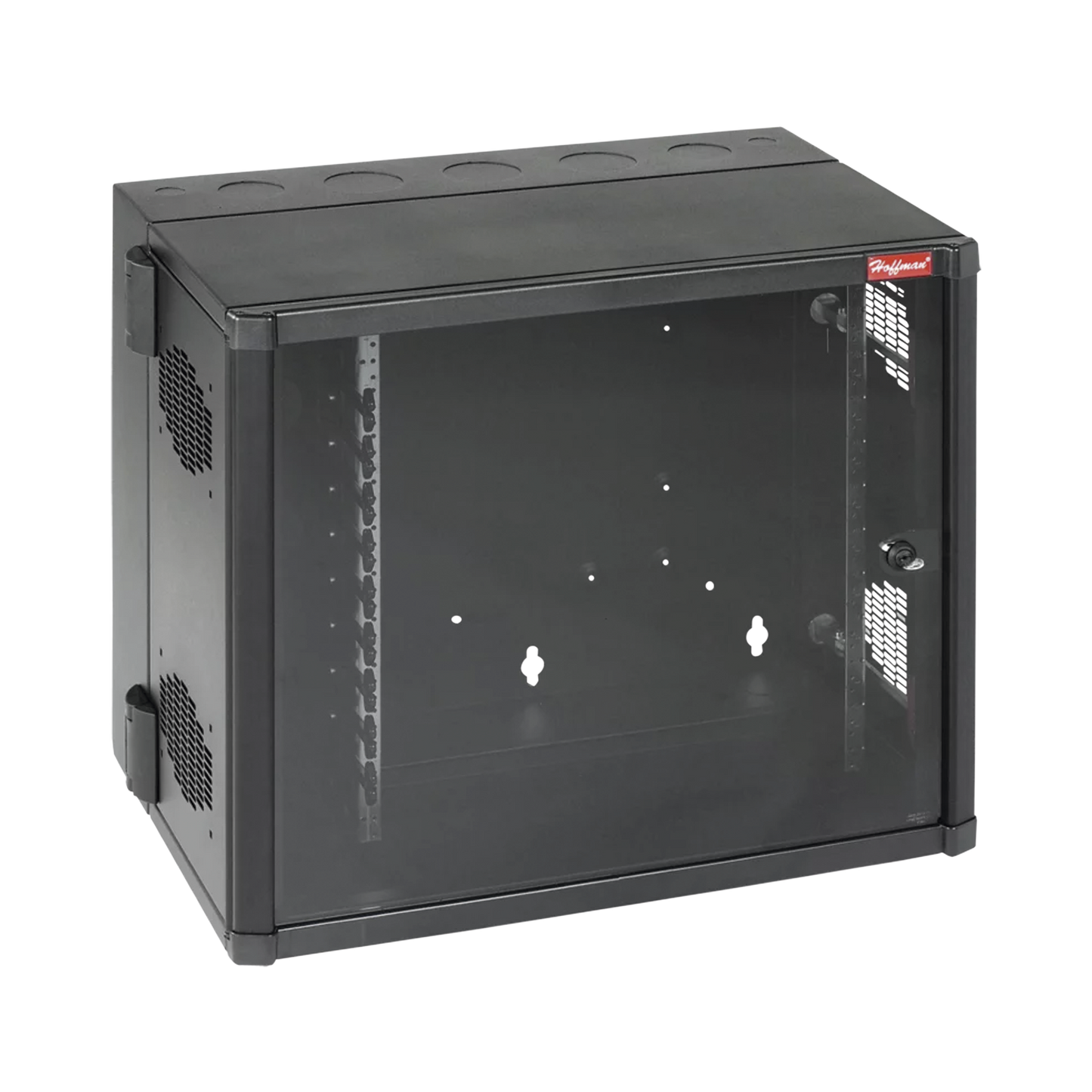 EWMW242825 - Gabinete AccessPlus de 12 UR Montaje en Pared de 19in, Rieles Numerados y Roscados #10-32, Puerta con Ventana de Seguridad, 700 mm de Ancho, 637 mm de Profundidad, Color Negro