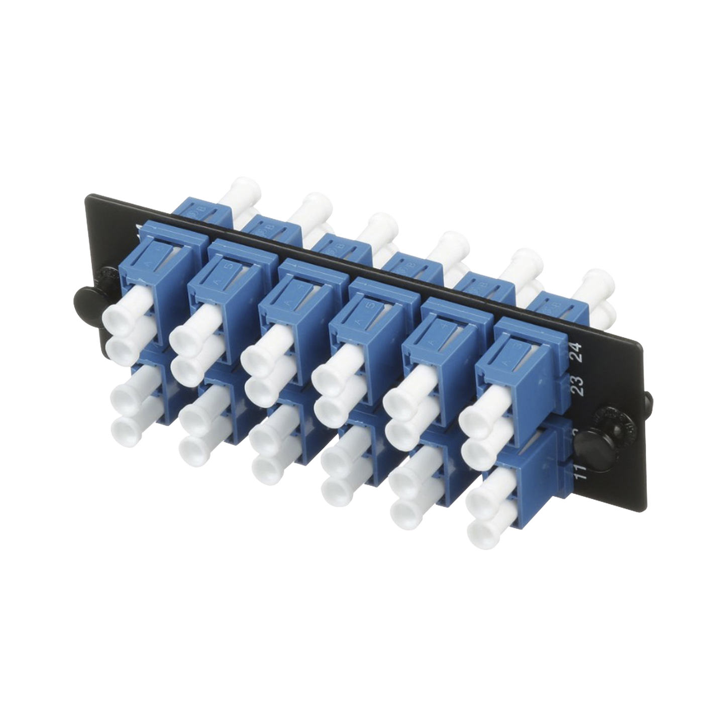 FAP12WBUDLCZ - Placa Acopladora de Fibra Optica FAP, Con 12 Conectores LC Duplex (24 Fibras), Para Fibra Monomodo OS1/OS2, Color Azul