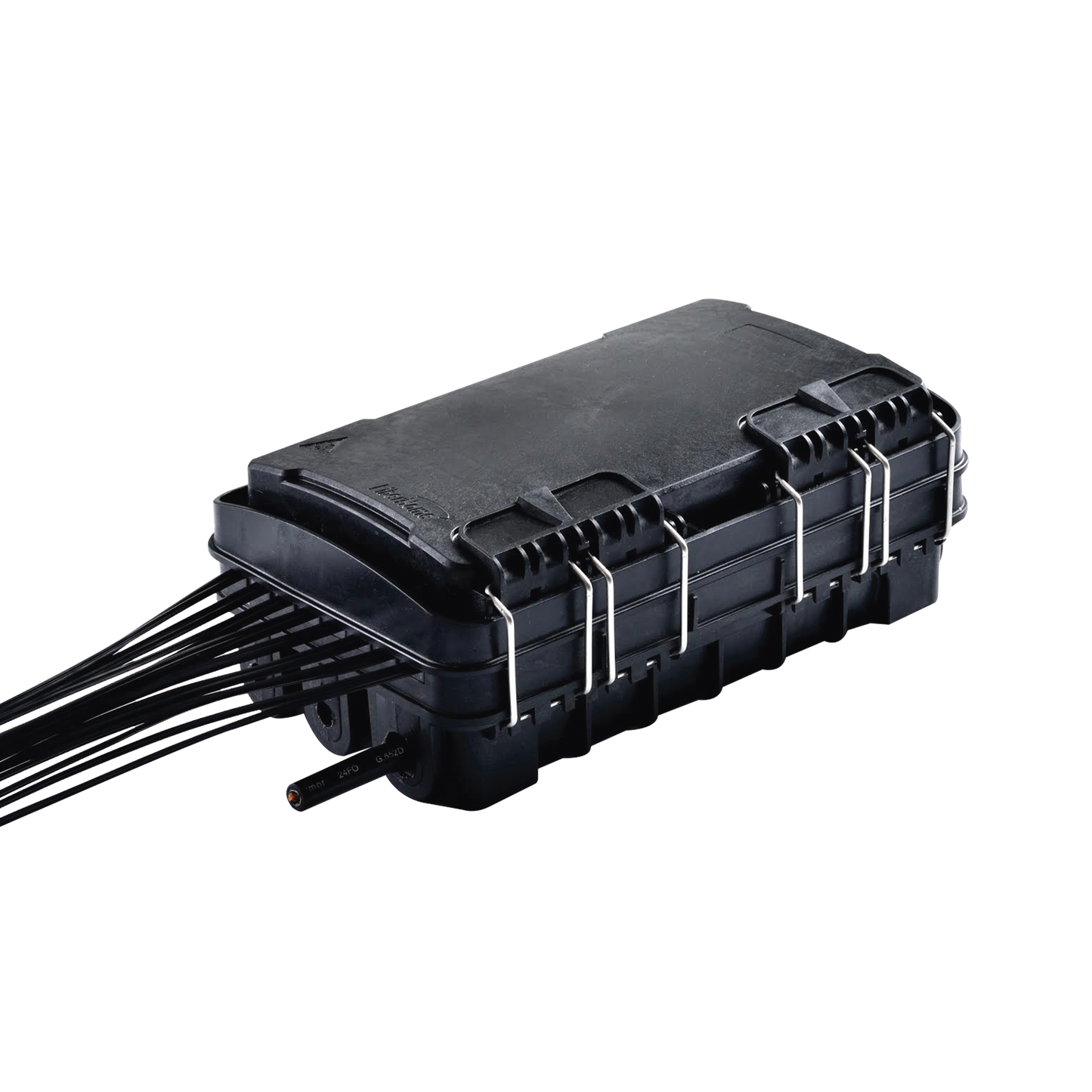 FDP-420E-16 - Caja de Distribución de Fibra Óptica para 24 Empalmes, con 16 acopladores SC/APC simplex, Exterior IP65, Color Negro