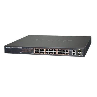 FGSW-2624HPS Switch administrable de 24 puertos 10/100TX PoE+ y 2 puertos combo TP/SFP Gigabit