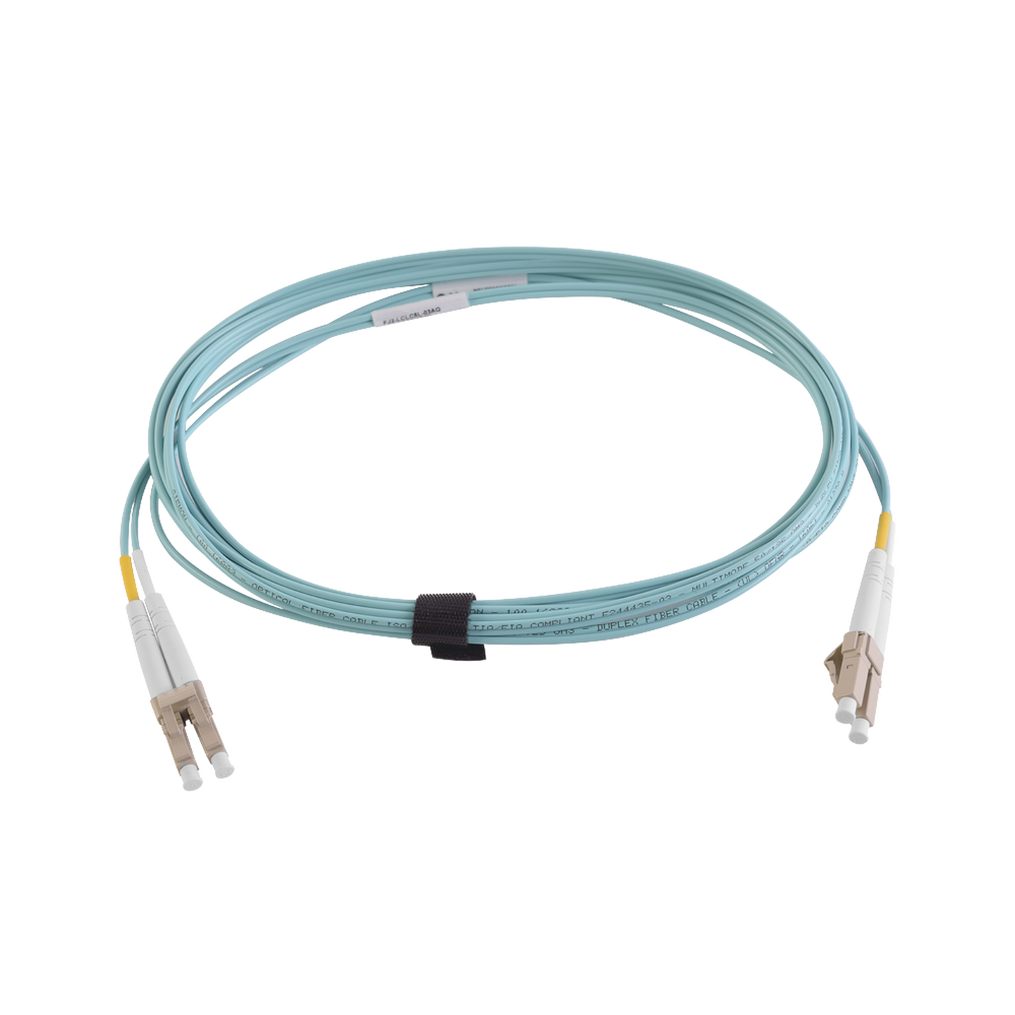 FJ2-LCLC5V-01AQ - Jumper de Fibra �ptica Multimodo 50/125 XGLO OM4, LC-LC Duplex, OFNR, Color Aqua, 1 Metro (3.28 Pies)