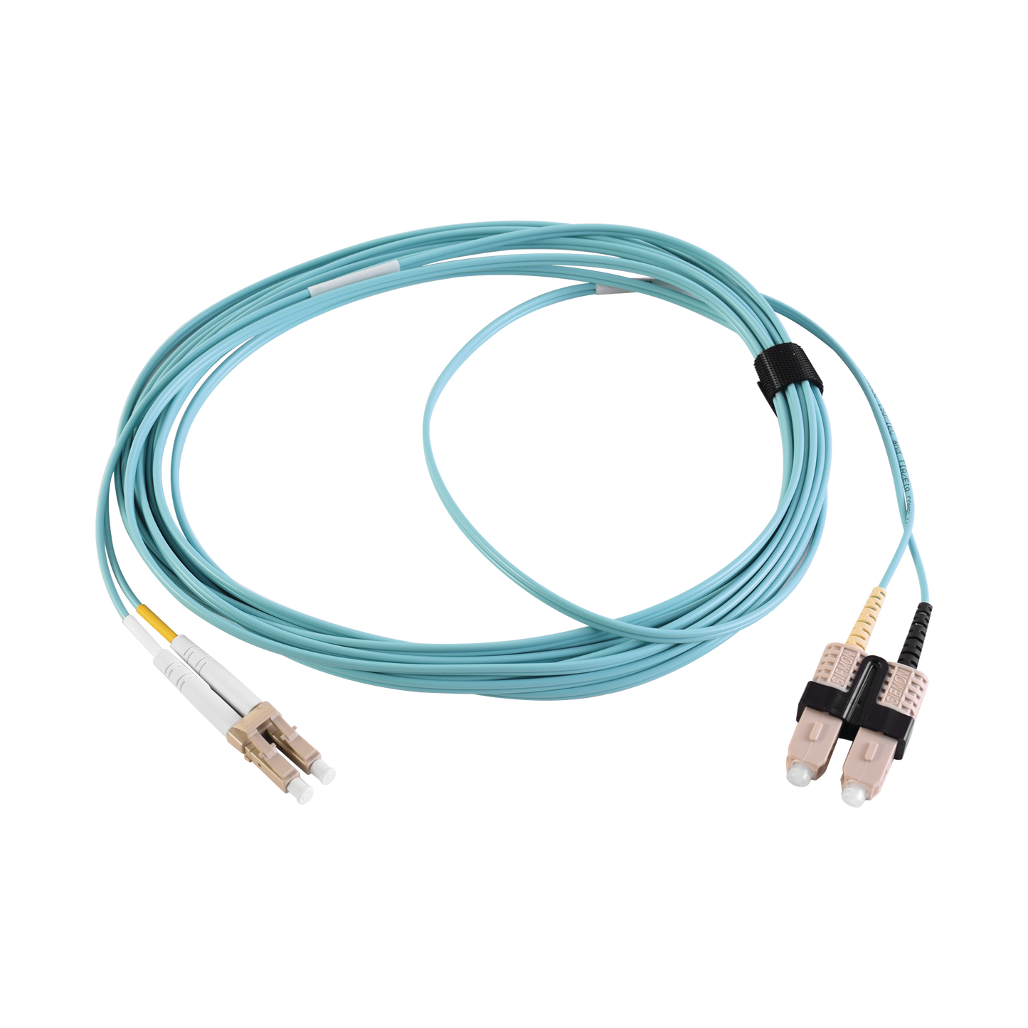 FJ2-LCSC5L-02AQ - Jumper de Fibra �ptica Multimodo 50/125 XGLO OM3, LC-SC Duplex, OFNR, Color Aqua, 2 Metros (6.56 Pies)