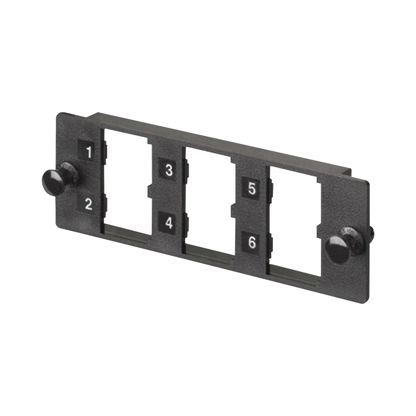 FMP6 - Placa Modular FAP de 6 Puertos Mini-Com, Acepta M�dulos de Fibra �ptica, Cobre o Audio y Video, Color Negro