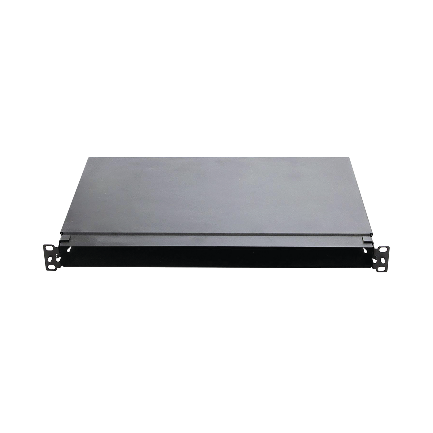 FMT1 Panel de Distribución de Fibra Óptica, Acepta 4 Casetes QuickNet o Placas FAP/FMP con Panel CFAPPBL1 (No Incluido), Bandeja Fija, Hasta 96 Fibras, Color Negro, 1UR