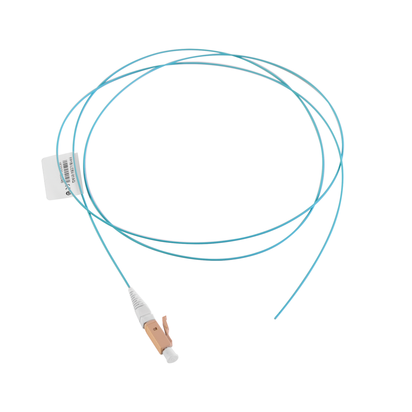 FP1B-LC5L-01AQ - Pigtail de Fibra �ptica LC Simplex, Multimodo OM3 XGLO 50/125, OFNR, Color Aqua, 1 Metro (3.28 Pies)