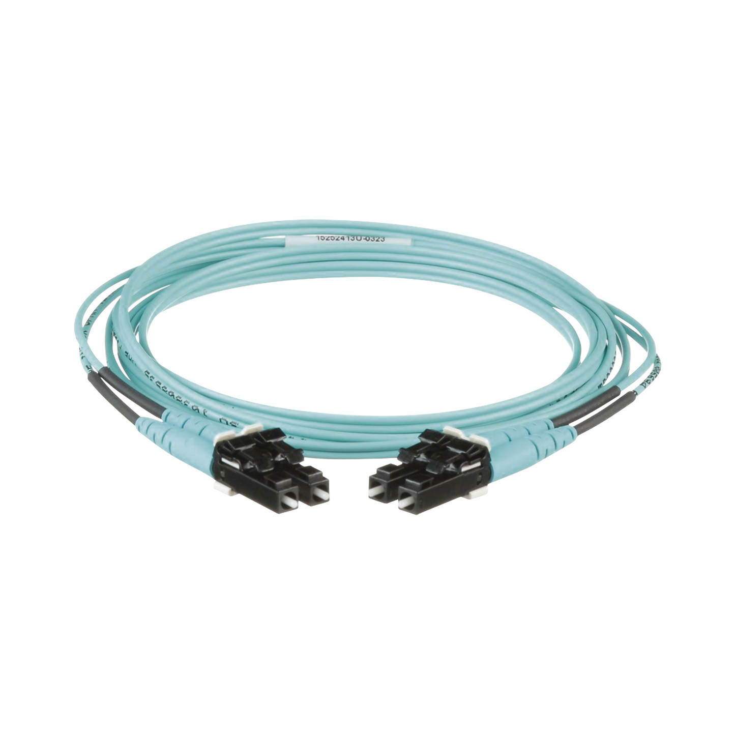 FX2ERLNLNSNM002 - Jumper de Fibra Optica Multimodo 50/125 OM3, LC-LC Duplex, OFNR (Riser), Color Aqua, 2 Metros (6.56 Pies)