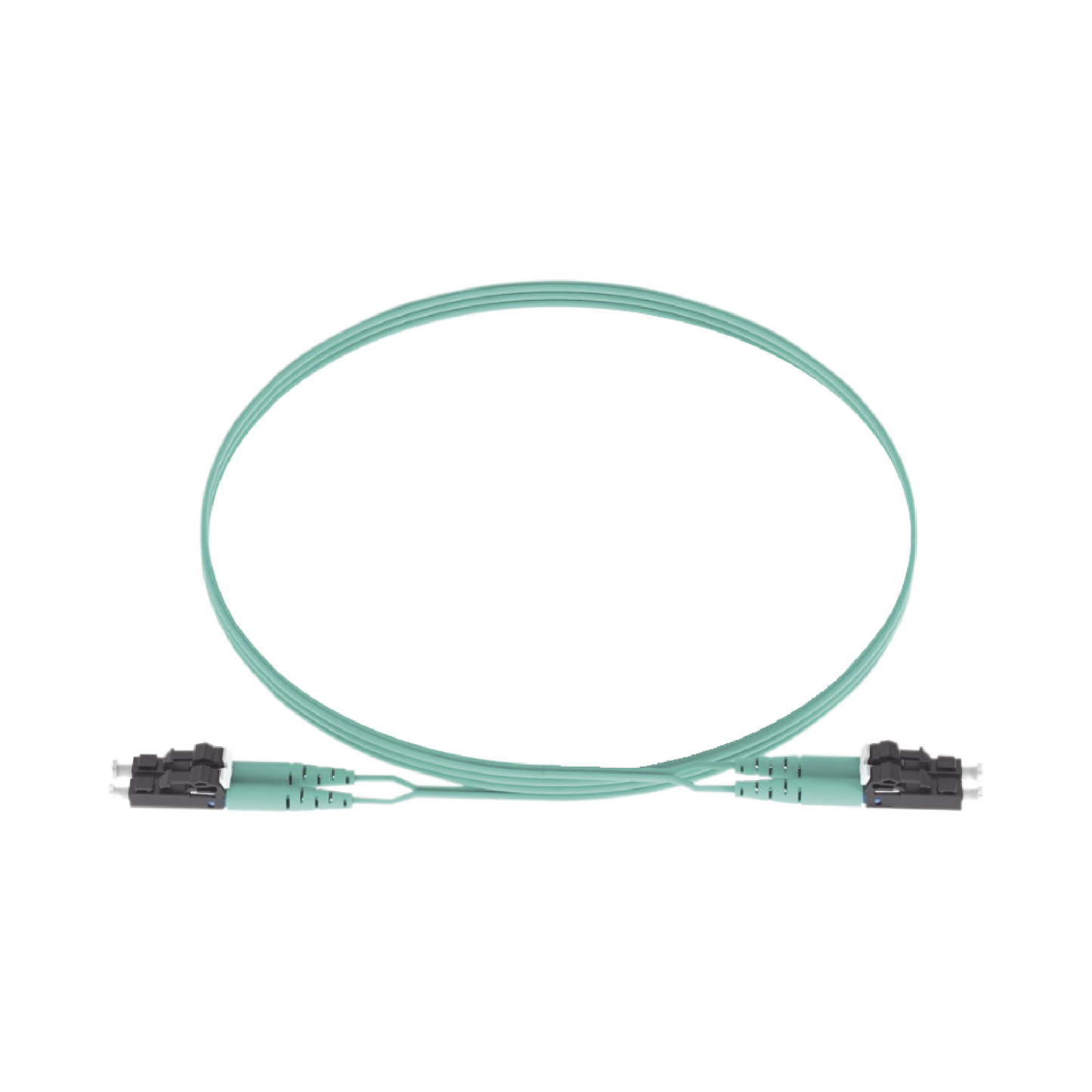 FX2ERLNLNSNM005 - Jumper de Fibra Optica Multimodo 50/125 OM3, LC-LC Duplex, OFNR (Riser), Color Aqua, 5 Metros (16.40 Pies)