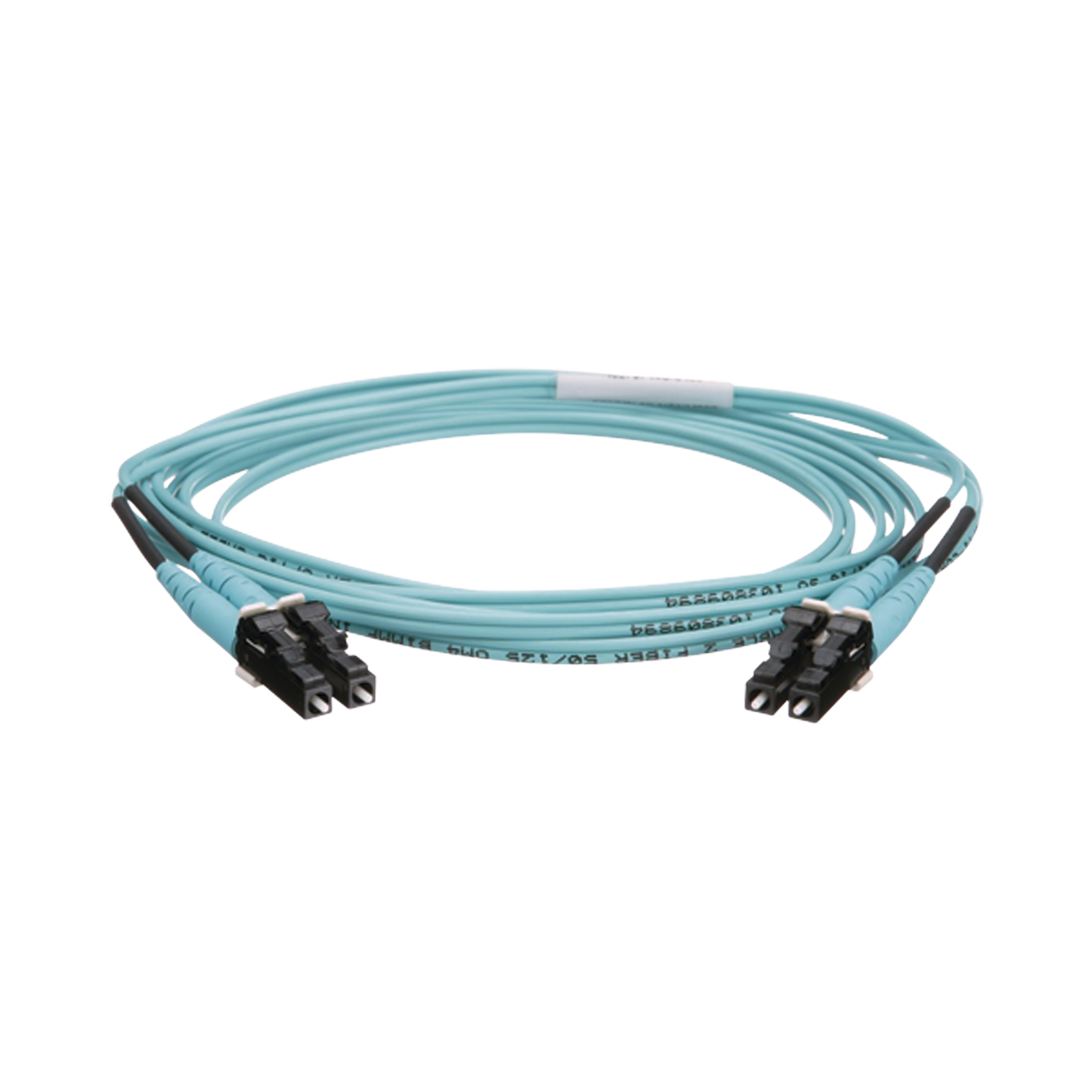 FZ2ERLNLNSNM002 - Jumper de Fibra Optica Multimodo 50/125 OM4, LC-LC Duplex, OFNR (Riser), Color Aqua, 2 Metros (6.56 Pies)