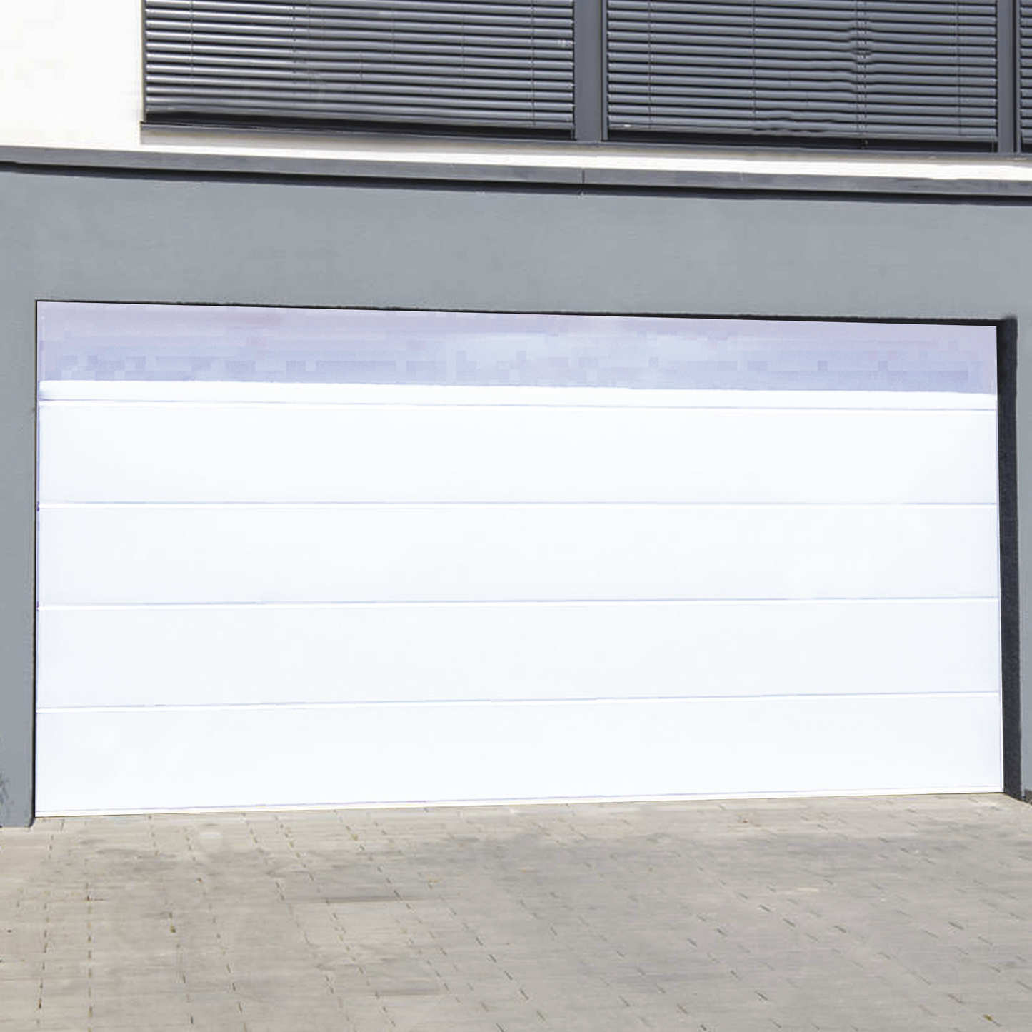 GARAGE-189 Puerta de Garage de Alta Calidad / Linea Central / Color Blanco 18X9 pies, AISLADA, Estilo Americana.