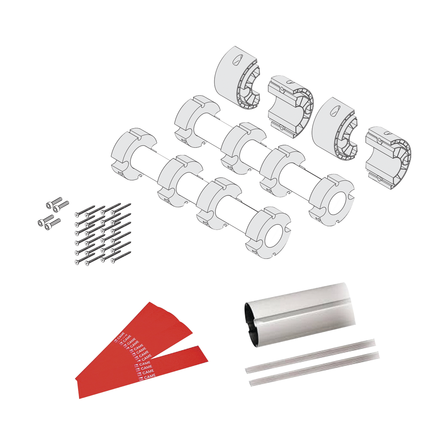 GARD8-ARM - Kit de mástil para barreras GARD8 / Incluye 2 secciones tubulares de 4m / Incluye tiras reflejantes / Incluye unión central