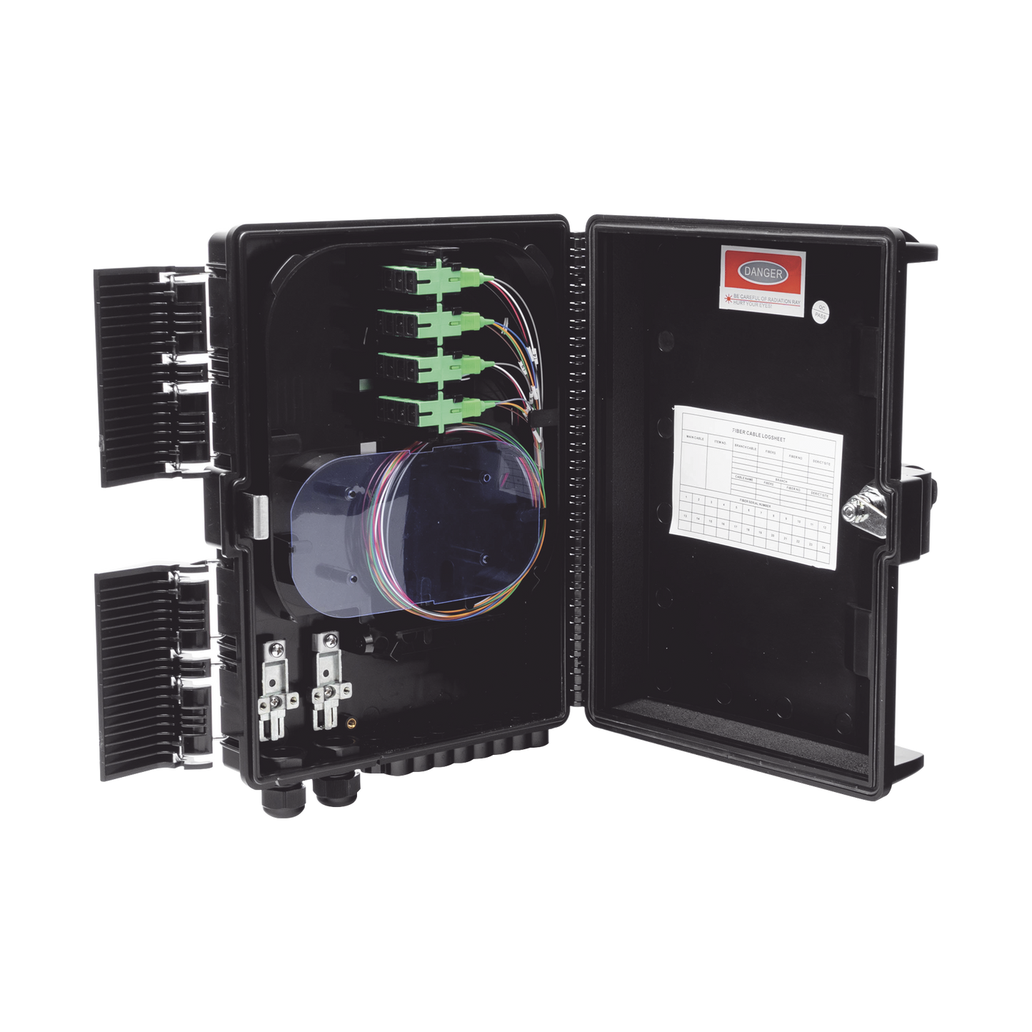 GFS-16G Cierre de Empalme para 24 fusiones de fibra óptica, Interior/Exterior, con 16 acopladores SC/APC y splitter 1x16 SC/APC Incluido, IP65