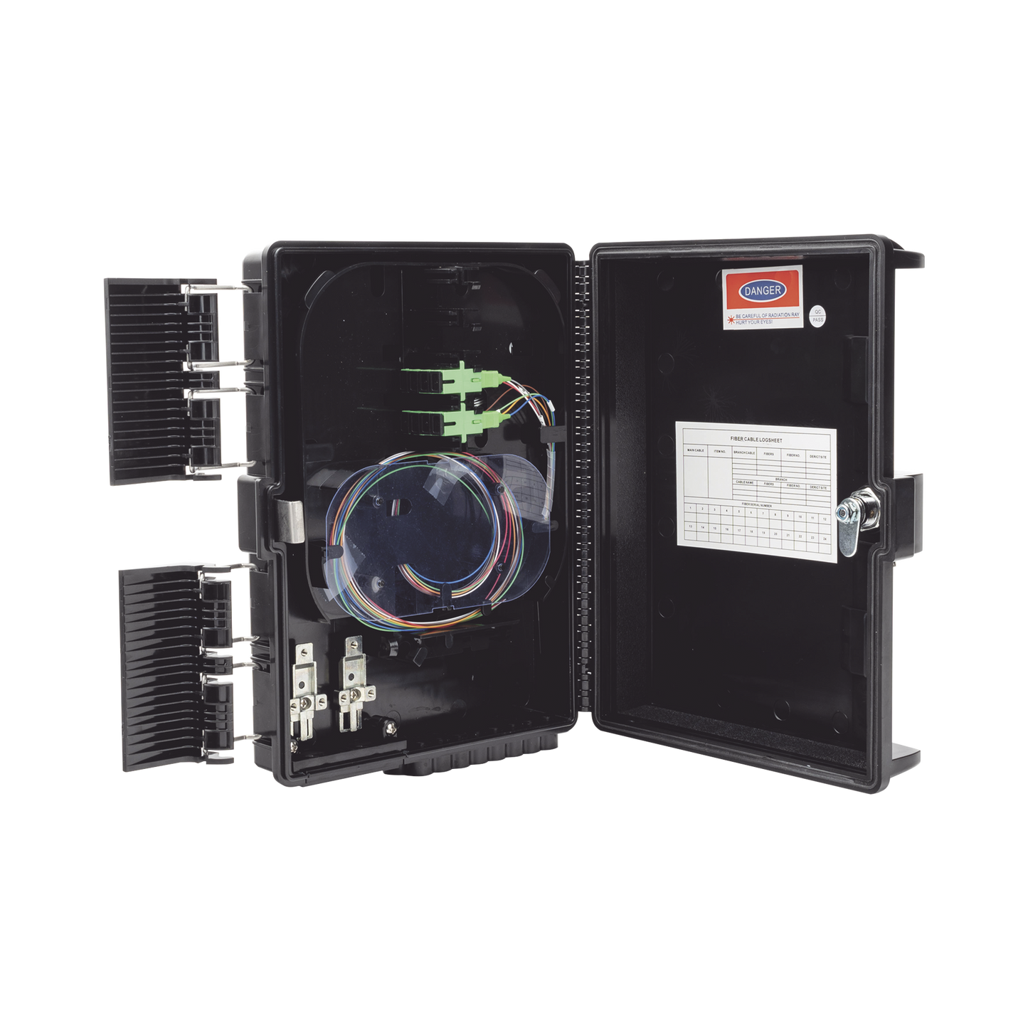 GFS-8G - Cierre de Empalme para 24 fusiones de fibra óptica, Interior/Exterior, con 8 acopladores SC/APC y splitter 1x8 SC/APC Incluido, IP65