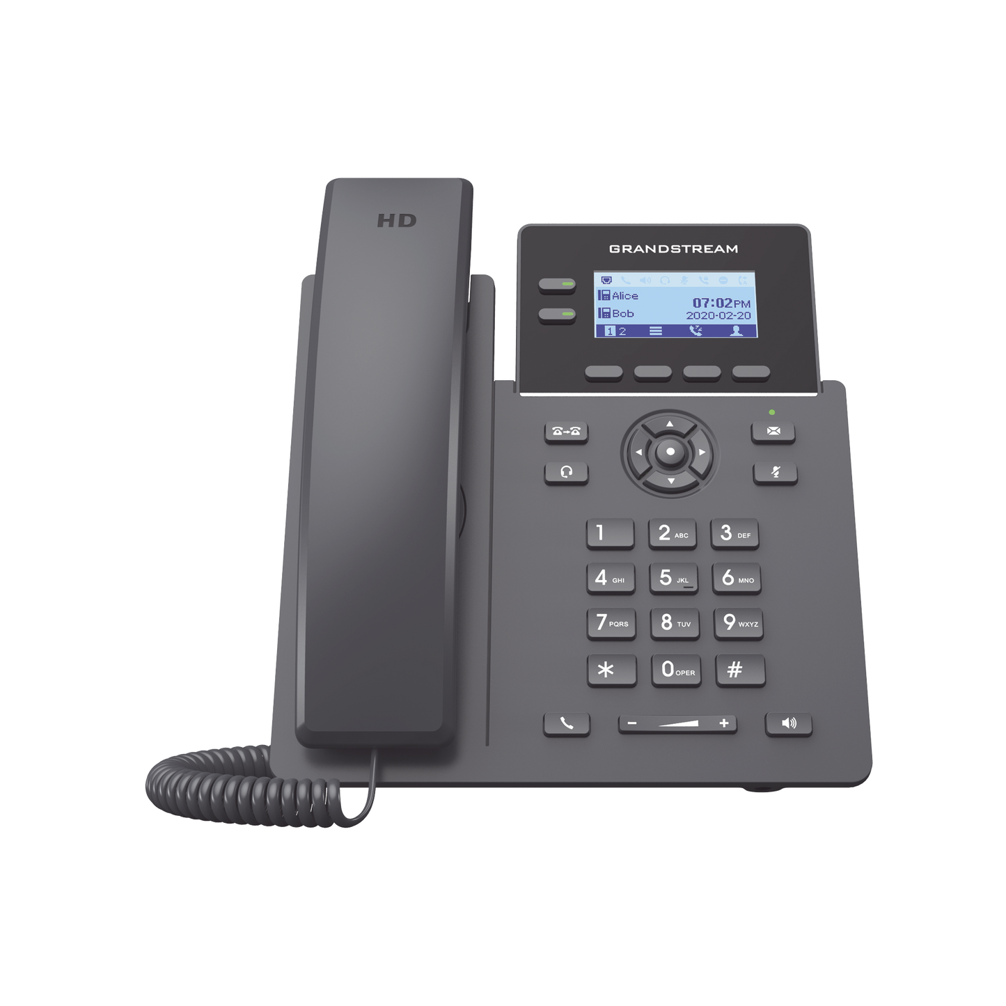 GRP-2602P Teléfono IP Grado Operador, 2 líneas SIP con 4 cuentas, PoE, codec Opus, IPV4/IPV6 con gestión en la nube GDMS