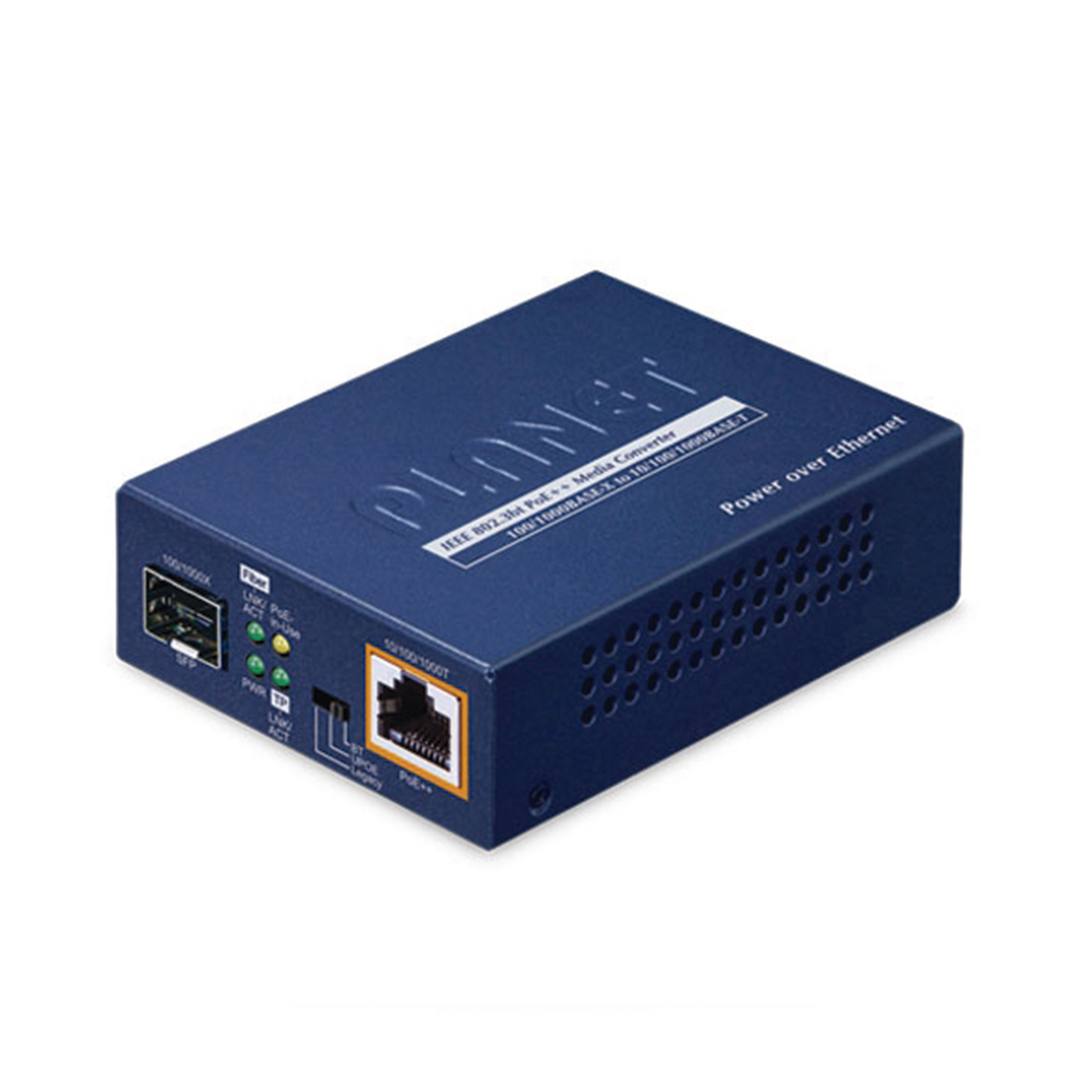 GUP-805A-60W - Convertidor de Medios PoE, 1 Puerto RJ45 Gigabit con Salida PoE 802.3af/at/bt (Hasta 60 W)/ 1 Puerto SFP 100/1000BASE-X