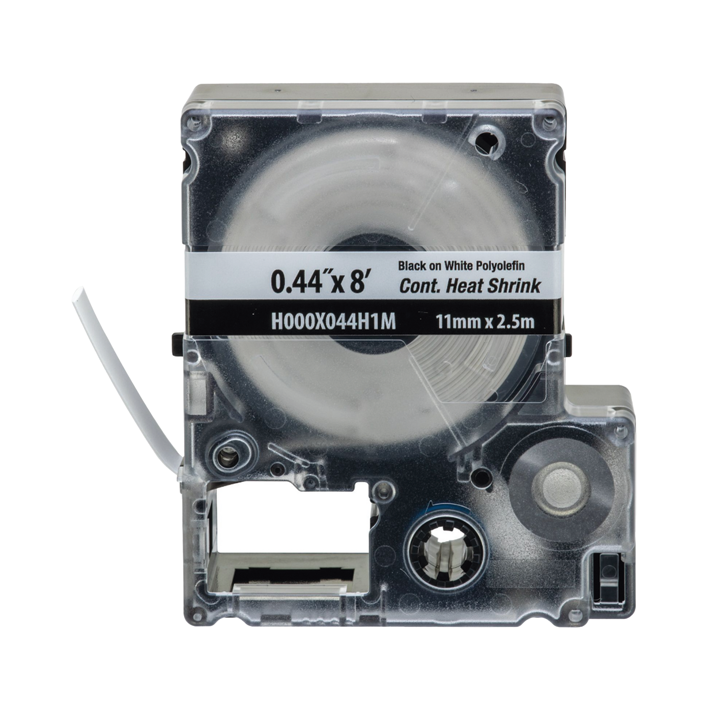 H000X044H1M - Casete de Etiquetas de Poliolefina de Cinta Continua, Tubo Termocontr�ctil, 11.2 mm (0.44 pulgadas) de Ancho y 2.4 metros (7.87 pies) de Largo, Para Cables de 2 a 6.4 mm (16-10 AWG) de Di�metro, Color Blanco