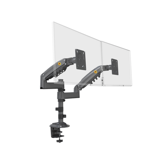 H180GNB Montaje de Escritorio articulado para 2 monitores de 17 a 27 /  Soporta hasta 9kg por monitor / Vesa 75 x 75 / 100 x 100 / Acero / Rotación: 360°