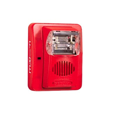 HEC3-24WR Sirena Estrobo, 12/24 Vcd, Multi Candela, Montaje En Pared, Color Rojo, Serie HE (0500-06020)